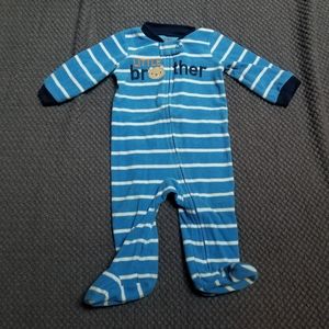 🛍3-6M Fleece Boys Footie Pajamas Little Brother